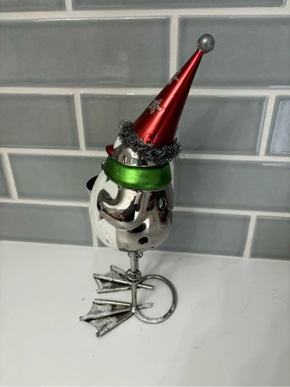 Pier One holiday bird candle holder